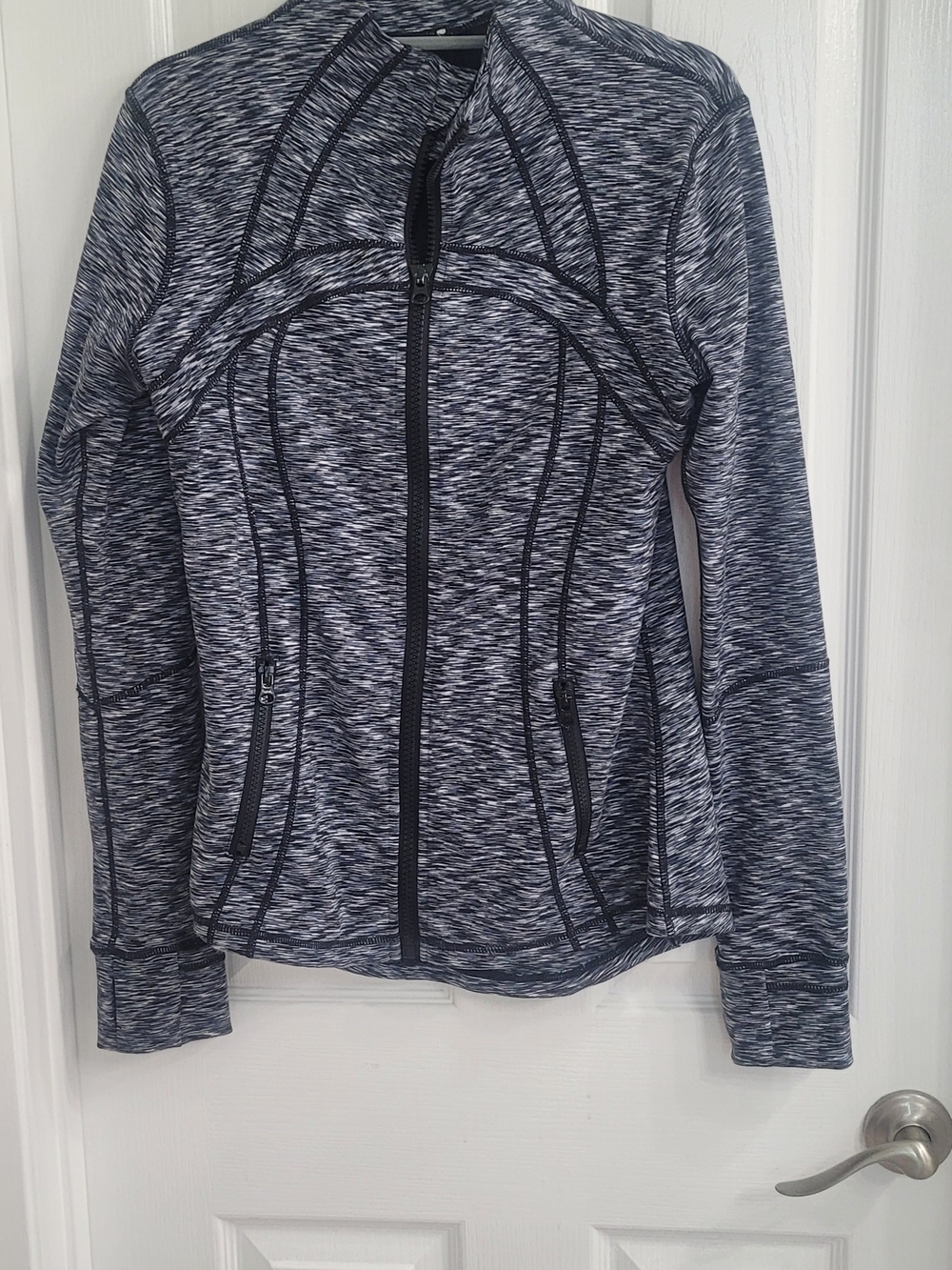 Lulu Lemon Vintage Women's Grey Marled Full-Zip Performance/Define Jacket